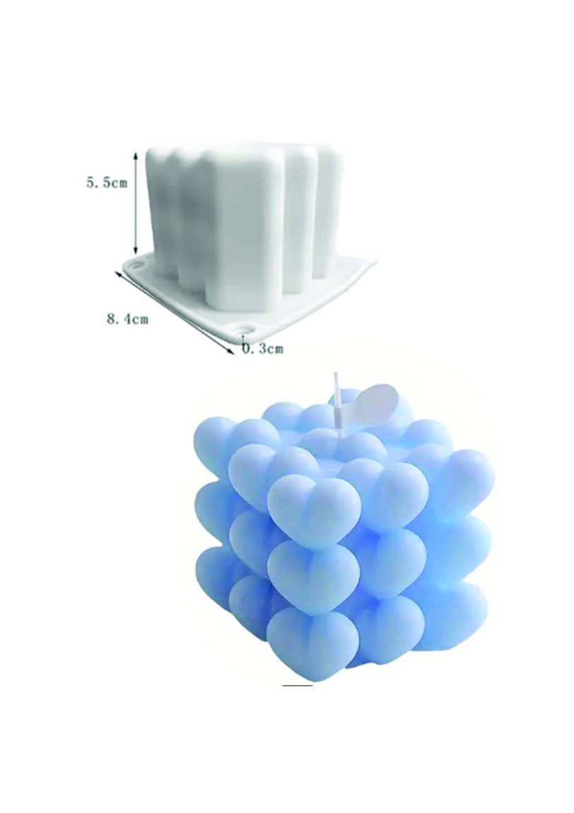 Silikoneform til lys - Bubble Heart