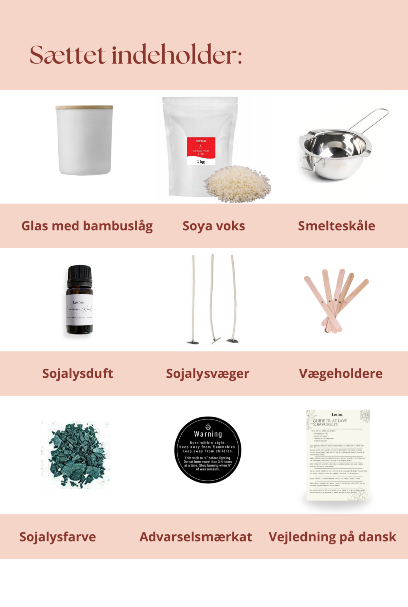 Lav dine egne lys i glas - Pæon | Lav selv lys kit - Image 2