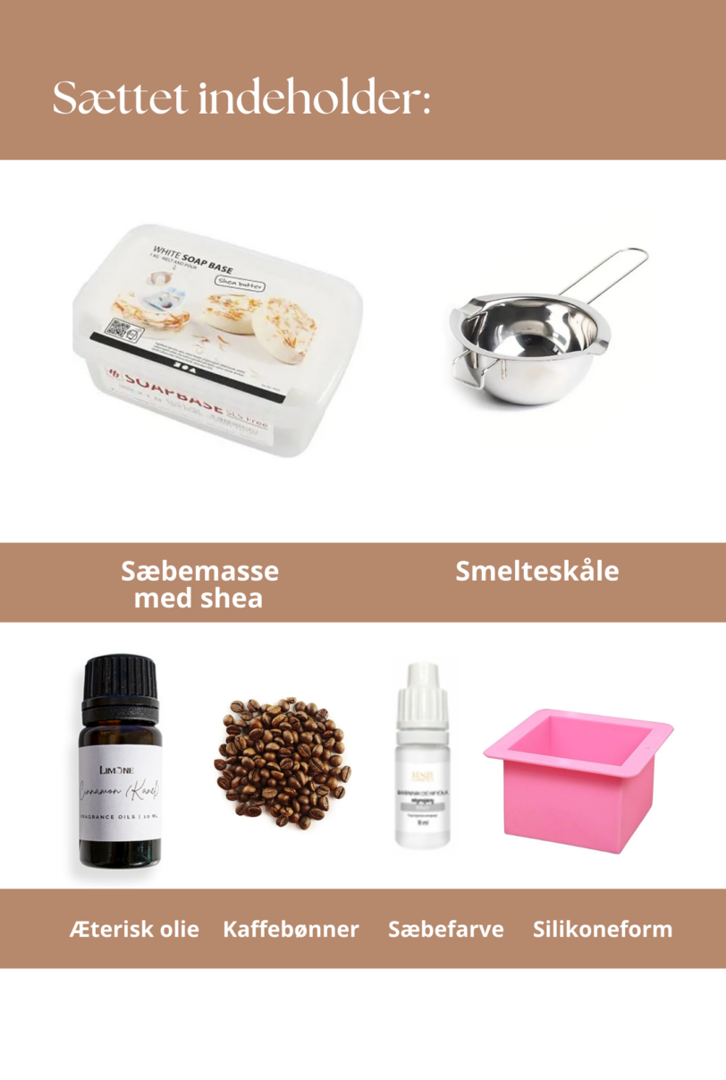 Lav din egen sæbe kit – Kaffe sæbe | Smelt og hæld op sæbe