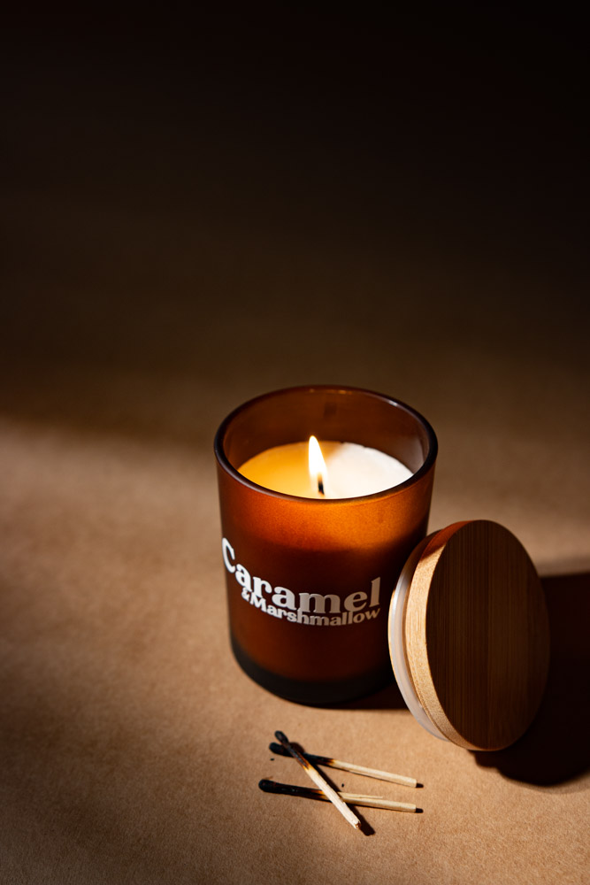 Duftlys med naturlig duft - Caramel & Marshmallow | Håndlavet i Danmark