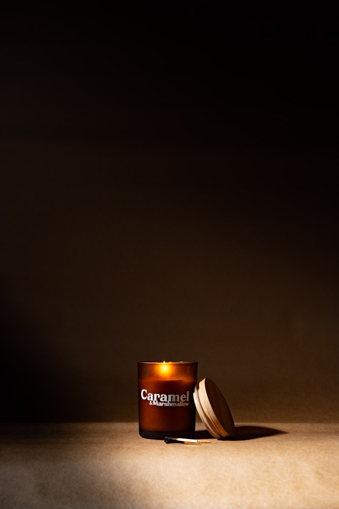 Duftlys med naturlig duft - Caramel & Marshmallow | Håndlavet i Danmark