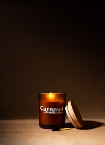 Duftlys med naturlig duft - Caramel & Marshmallow | Håndlavet i Danmark