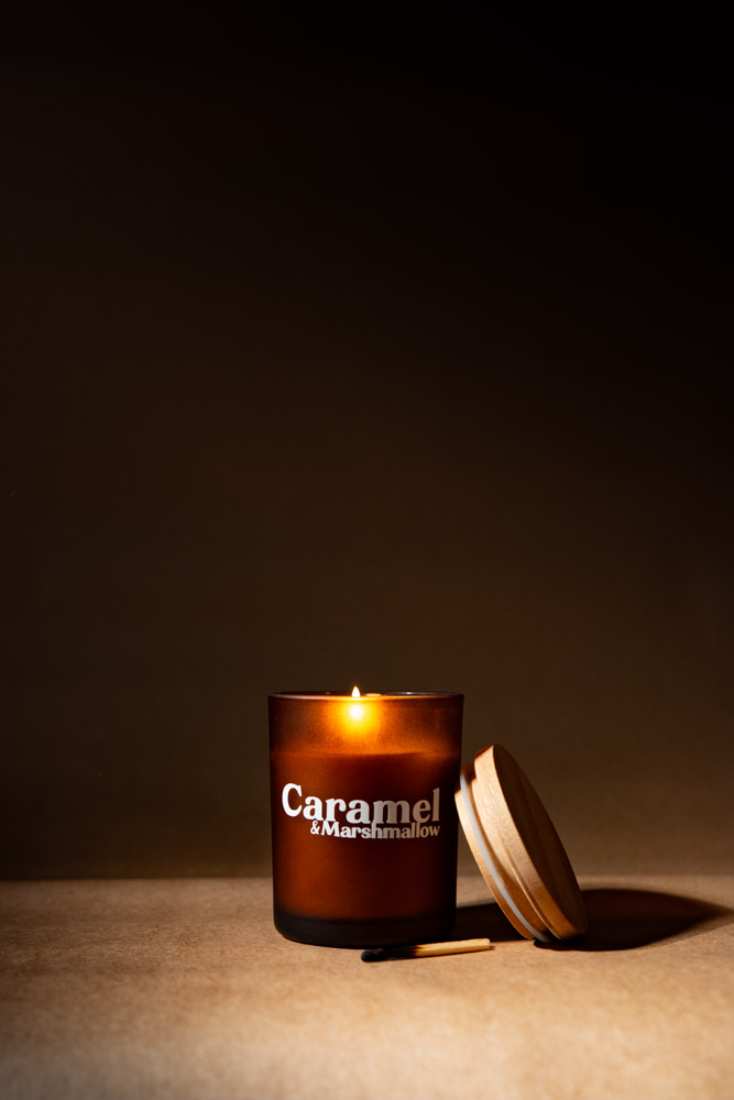 Duftlys med naturlig duft - Caramel & Marshmallow | Håndlavet i Danmark