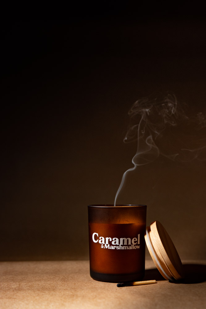 Duftlys med naturlig duft - Caramel & Marshmallow | Håndlavet i Danmark