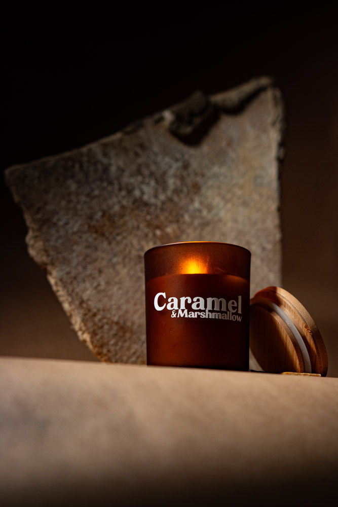 Duftlys med naturlig duft - Caramel & Marshmallow | Håndlavet i Danmark
