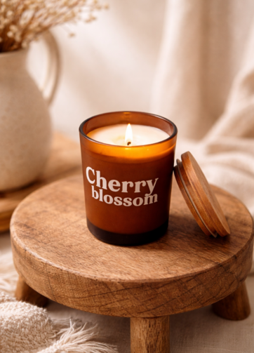 Duftlys med naturlig duft - duftlys Cherry Blossom | Håndlavet i Danmark