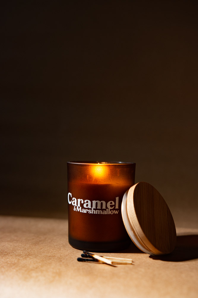 Duftlys – Caramel & Marshmallow | Duftlys lavet i Danmark