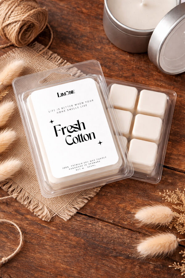 fresh cotton duftblok limone candles soya voks duftblok duftmelts wax melts Duftvoks Fresh Cotton | Håndlavet sojavoks Håndlavet duftvoks af soja med frisk duft inspireret af nyvasket sengetøj.