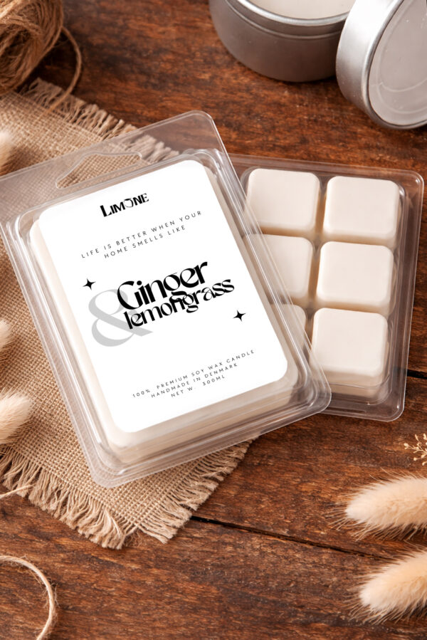 ginger and lemongrass duftblok limone candles soya voks duftblok duftmelts wax melts Duftvoks med ingefær og citrongræs