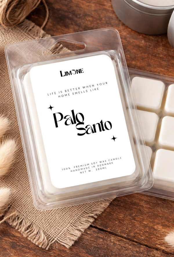 palo santo duftblok limone candles soya voks duftblok duftmelts wax melts Varm og jordnær duftvoks med bløde trænoter inspireret af Palo Santo. Perfekt til rolige aftener og en afslappende atmosfære i hjemmet.