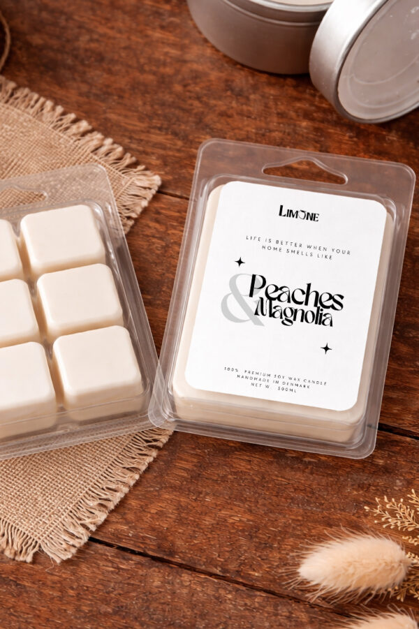 peaches magnolia duftblok limone candles soya voks Duftvoks med fersken og magnolia