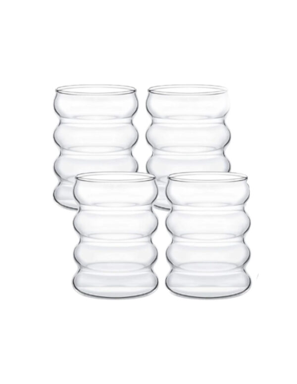 bølget glas, moderne vandglas, glas sæt, designglas, skandinavisk boligindretning