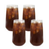 drikkeglas, rillede glas, latte glas, ripple long glas, riflede glas iskaffe glas, høje drikkeglas, ribbet glas, smoothieglas, moderne glas
