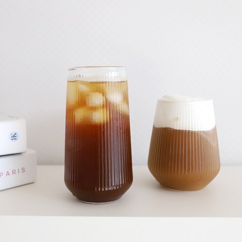 drikkeglas, rillede glas, latte glas, ripple long glas, riflede glas3 Høje ribbede drikkeglas