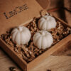 Beige græskarlys til hygge og Halloween.