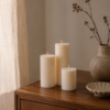 Rillet bloklys i nordisk design fra Limone Candles.
