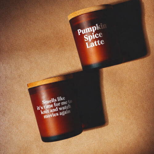 Duftlys sæt “Autumn” – Pumpkin Spice Latte + “Smells like it's time for me to knit and watch movies again”
